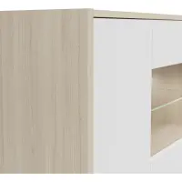 Vitrina Kim con 4 puertas roble riva claro/blanco