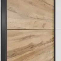 Szafa przesuwna Tetrix 153 cm biały połysk/dąb wotan