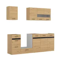 Conjunto de cocina Junona Line 220 cm roble bernstein