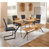 Silla tapizada Reus antracita sobre patines