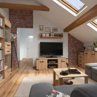 Mueble RTV Lara 150 cm con 2 puertas y estante fresno belarus