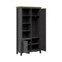 Estantería Hesen 106 cm con 2 puertas y 4 estantes grafito