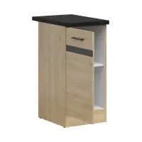 Mueble bajo de cocina Junona Line 40 cm izquierdo roble bernstein con encimera