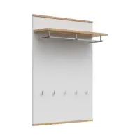 Perchero de pared Yamael para recibidor roble artisan/blanco