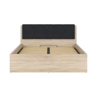 Cama Tetrix 160x200 con somier y contenedor roble sonoma