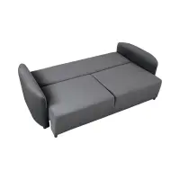 Sofá cama de tres plazas Akaro plegable con contenedor, terciopelo gris