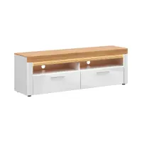Mueble RTV Horton 166 cm con 2 cajones blanco/roble dorado grandson