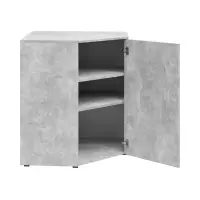 Estantería de esquina MultiDo 71,5x71,5 cm con puertas atelier claro