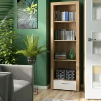 Estantería Balder 62 cm con cajón y 4 estantes roble riviera