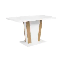 Mesa extensible Zalder 120/160x68 roble artisan/blanco