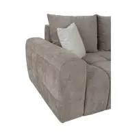 Sofá rinconera derecho Chill_Me convertible con arcón de chenilla marrón