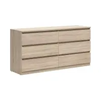 Cómoda Tetrix 150 cm con 6 cajones roble sonoma