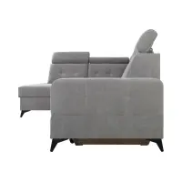Sofá rinconera izquierdo Amado convertible con arcón gris