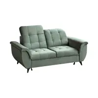 Sofá de dos plazas Doria con arcón de terciopelo verde