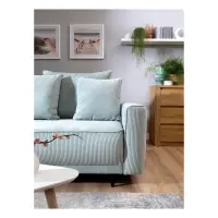 Sofá de tres plazas Larisa 2 convertible con arcón de chenilla menta