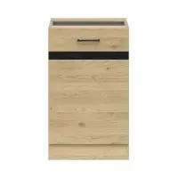 Armario de cocina inferior Junona Line 50 cm izquierdo con puerta roble bernstein