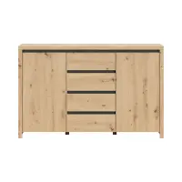 Комод Larios 143 см з 2 дверцятами та 4 шухлядами дуб артізан/чорний