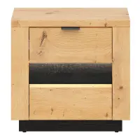 Mesita de noche Ostia 54 cm con cajones roble artisan/roble negro