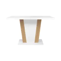Mesa extensible Zalder 120/160x68 roble artisan/blanco