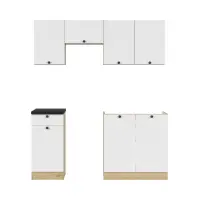 Conjunto de cocina Junona Line 170 cm blanco con encimera