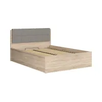 Cama Tetrix 140x200 con somier y contenedor roble sonoma