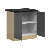 Mueble de cocina bajo Junona Line 80 cm de dos puertas grafito con encimera