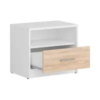 Mesita de noche Nepo Plus 49 cm con cajón blanco/roble sonoma