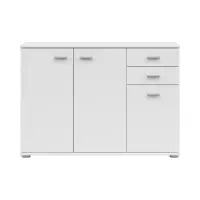 Cómoda Noeda 106 cm con 3 puertas y 2 cajones blanca