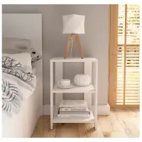 Mesa rectangular Neno 35x37 con estantes blanca