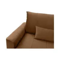 Sofá de tres plazas Kamari convertible con arcón de terciopelo marrón