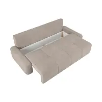 Sofá de tres plazas Hello convertible con arcón taupe