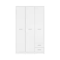 Armario de tres puertas Nepo Plus 118 cm con cajones blanco
