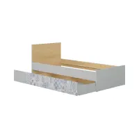 Cama Nandu 90x200 gris claro/roble polaco