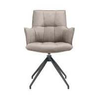 Silla tapizada Osaka giratoria ecopiel taupe