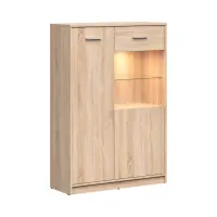 Vitrina Nepo Plus 90 cm con 2 puertas roble sonoma