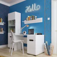 Escritorio Azteca Trio 120 cm con puertas y cajones blanco