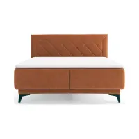 Cama continental Zalea 160x200 con arcón naranja