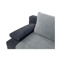 Диван трехместный Daria III раскладной с ящиком велюровый серый