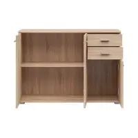 Cómoda Noeda 106 cm con 3 puertas y 2 cajones roble sonoma
