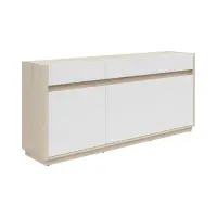 Cómoda Kim con 3 puertas y 3 cajones roble riva claro/blanco