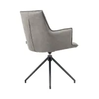 Silla tapizada Osaka giratoria ecopiel gris