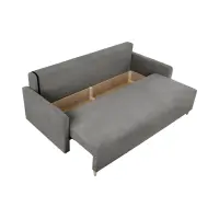 Sofá de tres plazas Sigma convertible con arcón gris