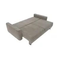 Sofá de tres plazas Larisa 2 convertible con arcón, chenilla beige