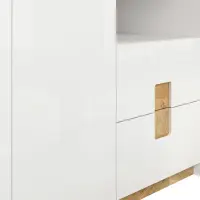 Armario de dos puertas Alameda 102 cm con cajones blanco brillo/roble westminster