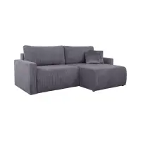 Sofá rinconera universal Rufio convertible con arcón de pana gris
