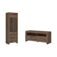 Conjunto Balin vitrina y RTV roble monastery