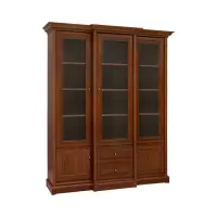 Vitrina Kent 168 cm con 5 puertas y 2 cajones castaño