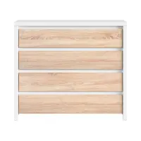 Cómoda Kaspian con 4 cajones roble sonoma/blanco