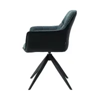 Silla tapizada Akita giratoria azul-negro