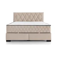 Cama continental Reve 160x200 con arcón beige